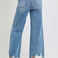 High Rise Crop Wide Step Hem Jeans