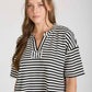 Drop Shoulder Striped Lounge Set