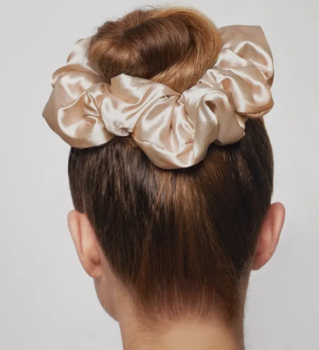 Champagne Cloud 9 Satin Pillow Scrunchie