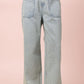 Oversized Pocket Wide Leg Jeans