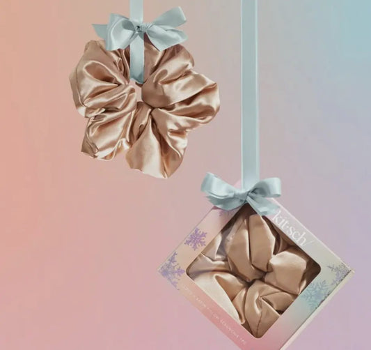 Champagne Cloud 9 Satin Pillow Scrunchie