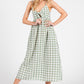 Checkered Front Tie Detailed Midi Dress