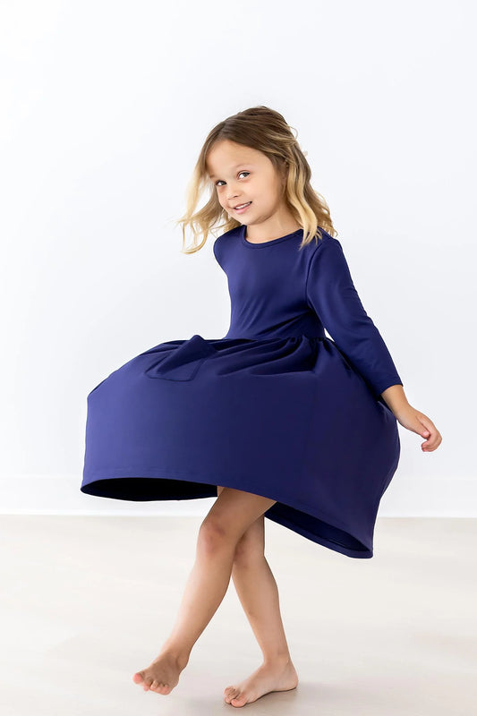 ￼Navy Twirl Dress