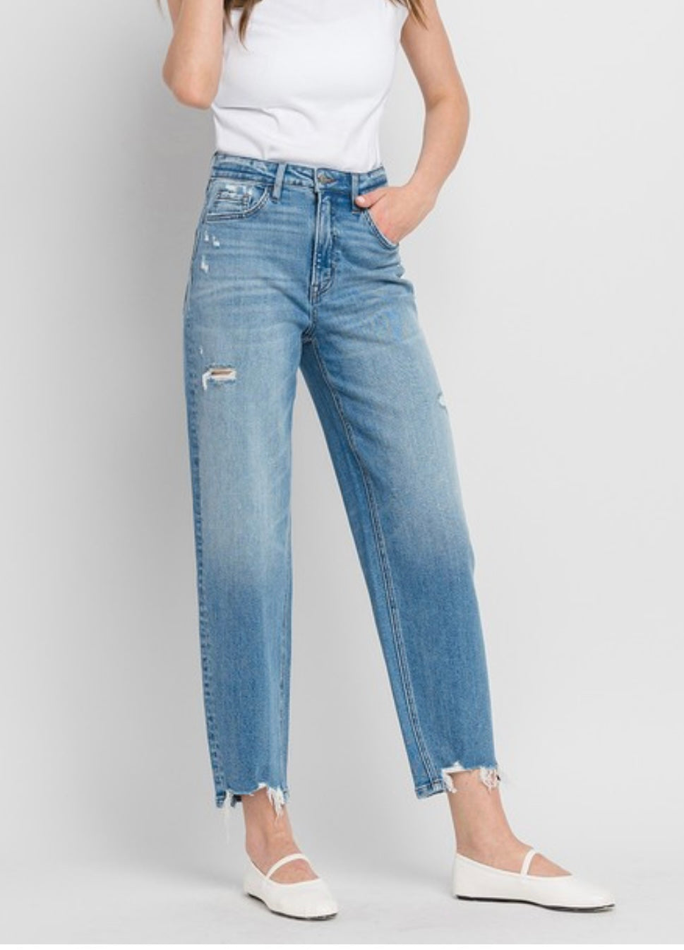 Flying Monkey Relaxed & Frayed Jeans