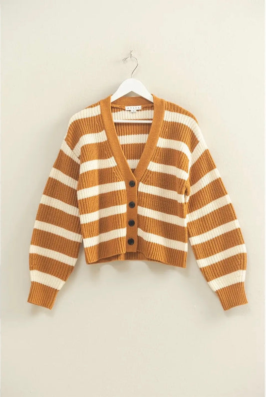 Cozy Fall Stripe Cardigan