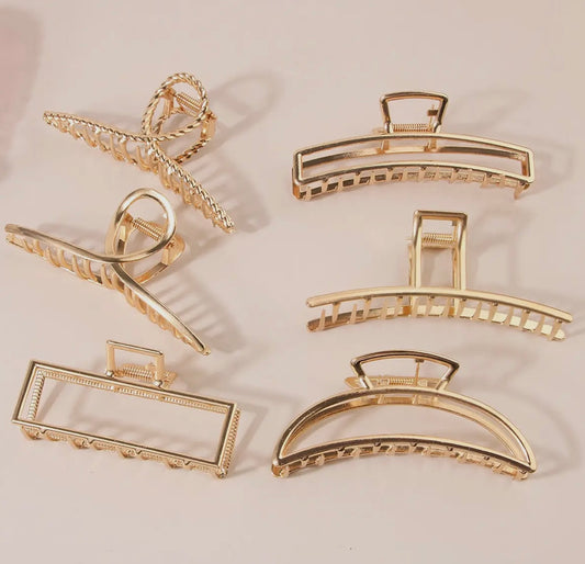 Variety Gold Claw Clips