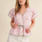 Powder Pink Floral Peplum
