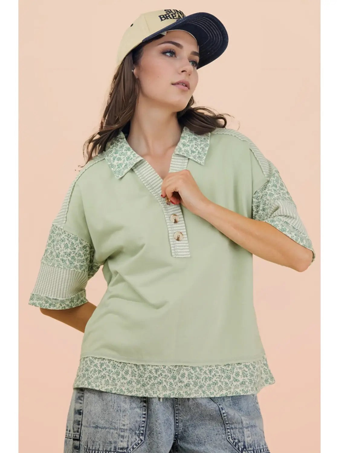 Plus Textured Floral Top