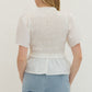 Smocked Bodice Peplum Top