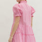 Pinky Gingham Pocket Dress