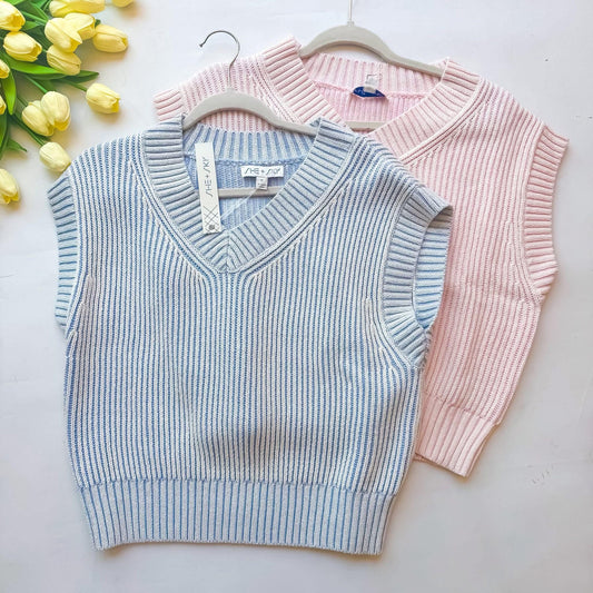 Sweet Stripes Knit Sweater Vest