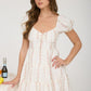 STRIPE FLORAL PUFF SLEEVE
TIERED MINI DRESS