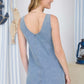 Light Washed Denim V-neck Dress