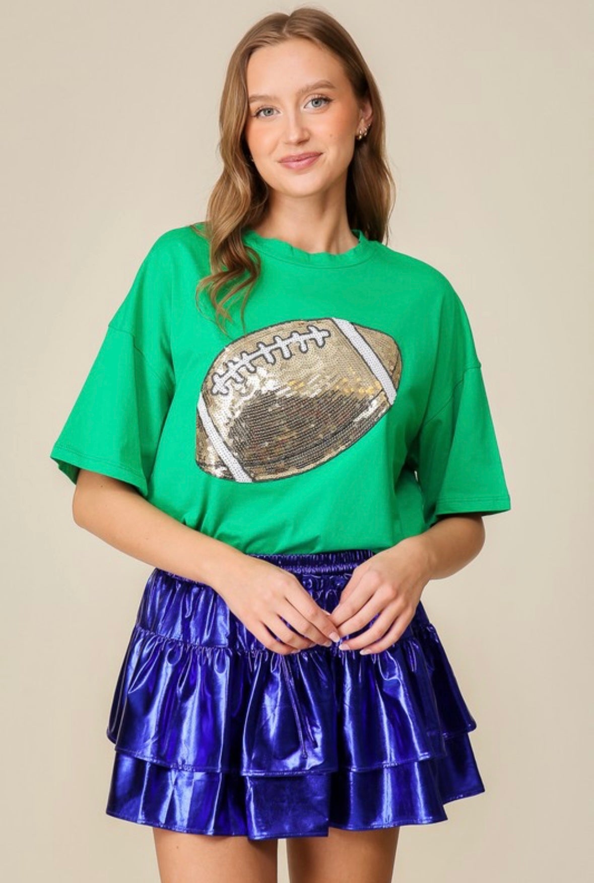 Sequin Patch Football Tee