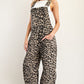Leopard Printed Barrel Leg Overalls