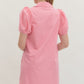 Pintuck Puff Sleeve Dress