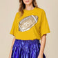Sequin Patch Football Tee