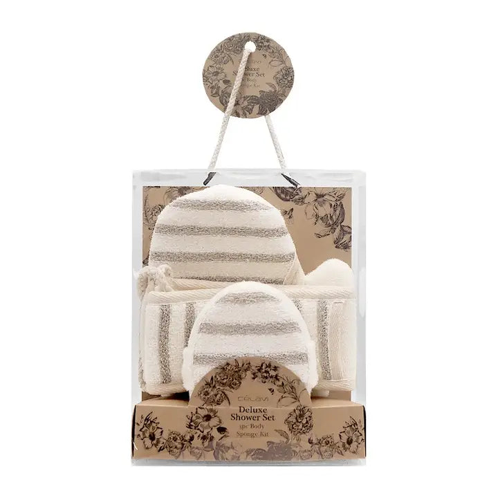 Deluxe Shower Set 3pc Body Sponge Kit