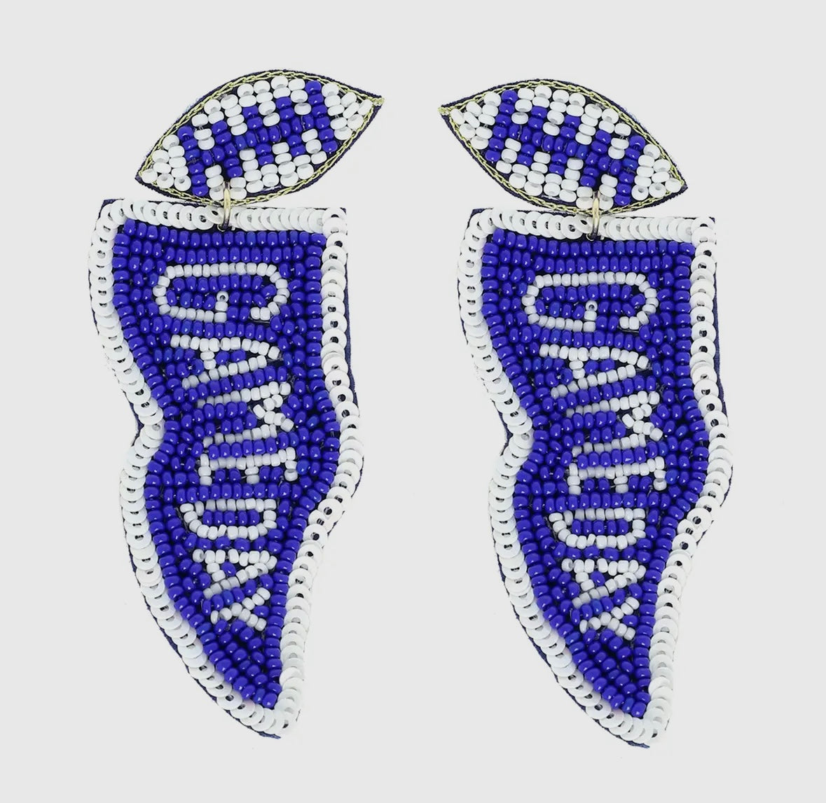 Game Day Beaded Flag Statement Earrings