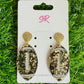 Football Black & Gold Confetti Post Earrings