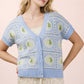 Lemon Patchwork Button Blouse