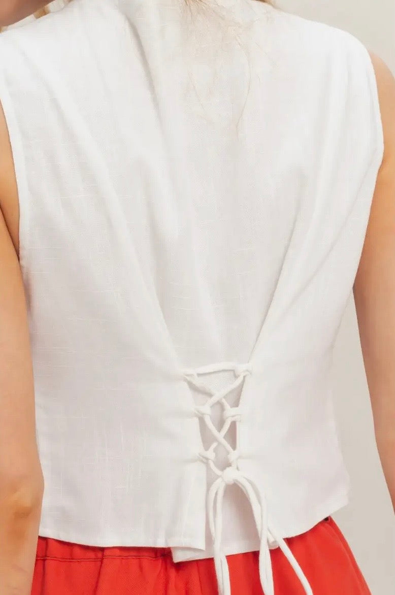 Corset Back Peekaboo Tank