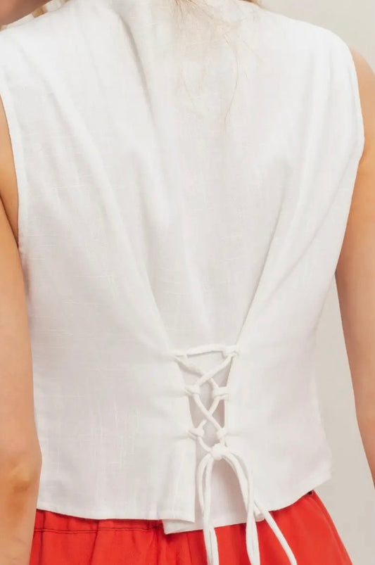 Corset Back Peekaboo Tank