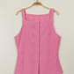 Textured Lace Button Down Tank