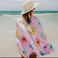 Flowers & Checkered Quick Dry Towel ￼