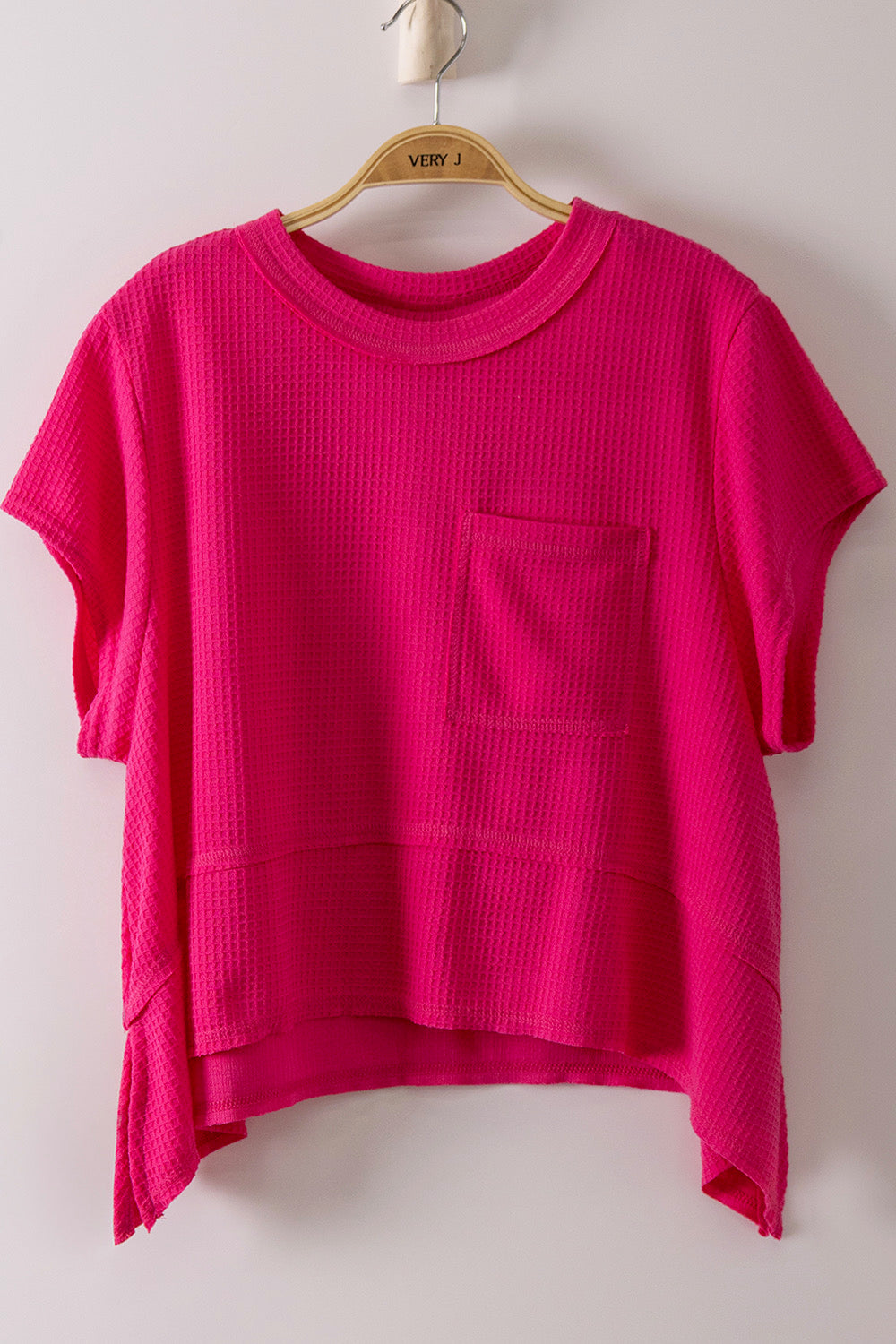 Plus Waffle Knit Pocket Top