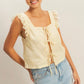 Floral and Flutter Gingham Top