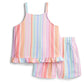 Big girls 2 pc embroidered stripe set