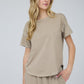 Exposed Seam Raw Edge Short Sleeve Top