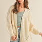 Open Front Cable Knit Cardigan