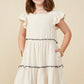 Girls Contrast Square Neck Dress