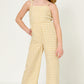 Girls Side Smock Gingham Jumpsuit
