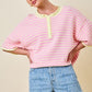 Pink Lemonade Stripe Knit Top