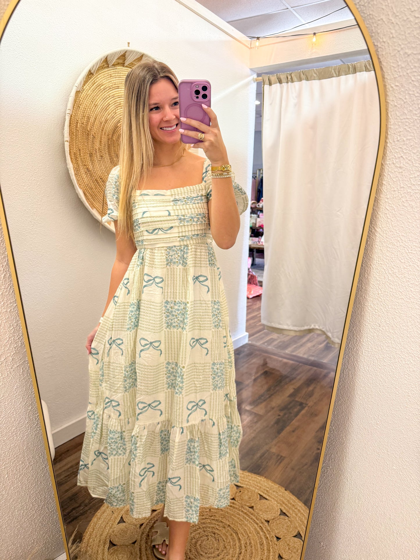 Bows & Bloom Midi Dress