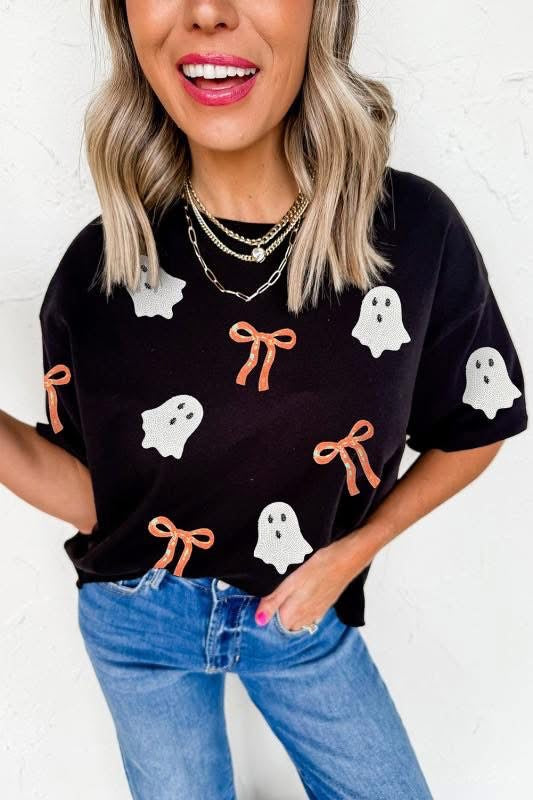 Ghost + Bow Sequin Top