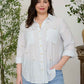 Pinstripe Floral Button Up