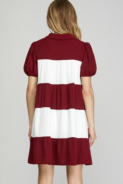 GAME DAY STRIPED DRESS