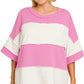 Plus Color Block Striped Tee