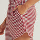 Red Vintage Plaid High Waisted Wide Leg Shorts