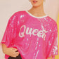Queen Sequin Crop Top