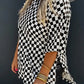 Plus Size Checkered Round Neck Top