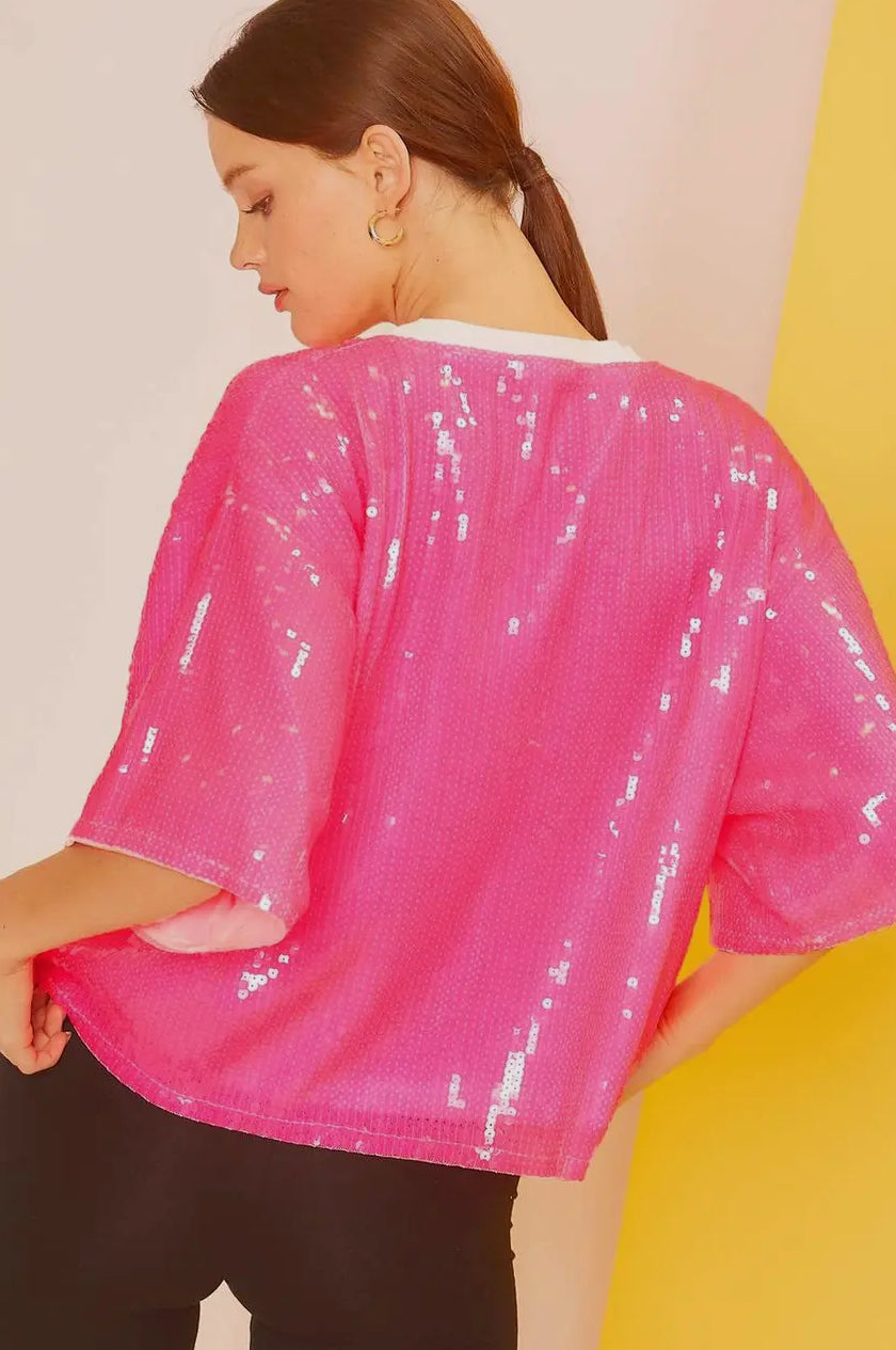 Queen Sequin Crop Top