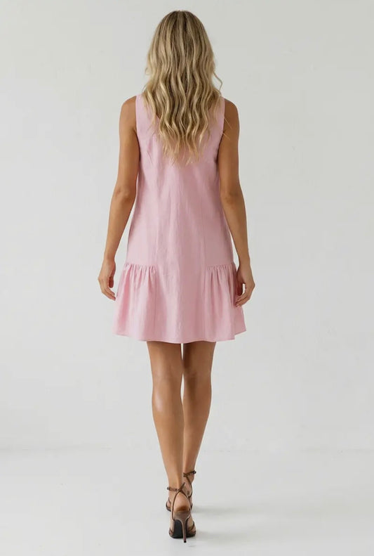 Button Detail Mini Dress