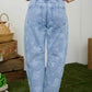 Floral Washed Barrel Jeans