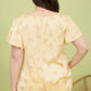 Plus Floral Satin Scallop Blouse
