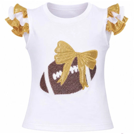KIDS Sequin Football Ruffle Sleeve